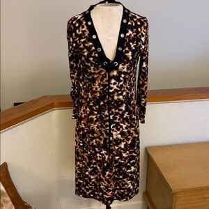 Roberto Cavalli Black and animal print  Patterned dress